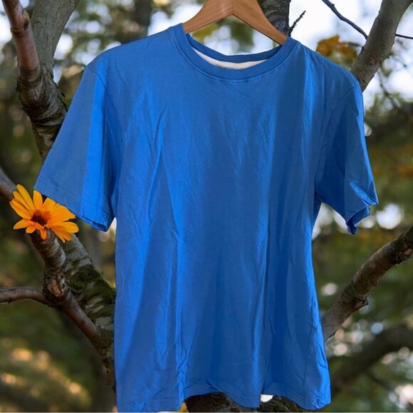 Izod Men Medium Blue Cotton T-Shirt Casual Classiccore Cozycore - Picture 1 of 7